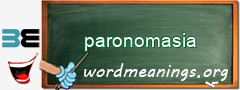 WordMeaning blackboard for paronomasia